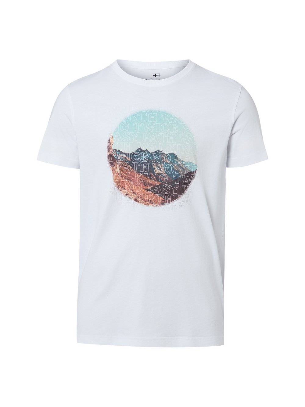 Nils Sundström T-Shirt Herren Baumwolle (100%) weiß bedruckt, XL