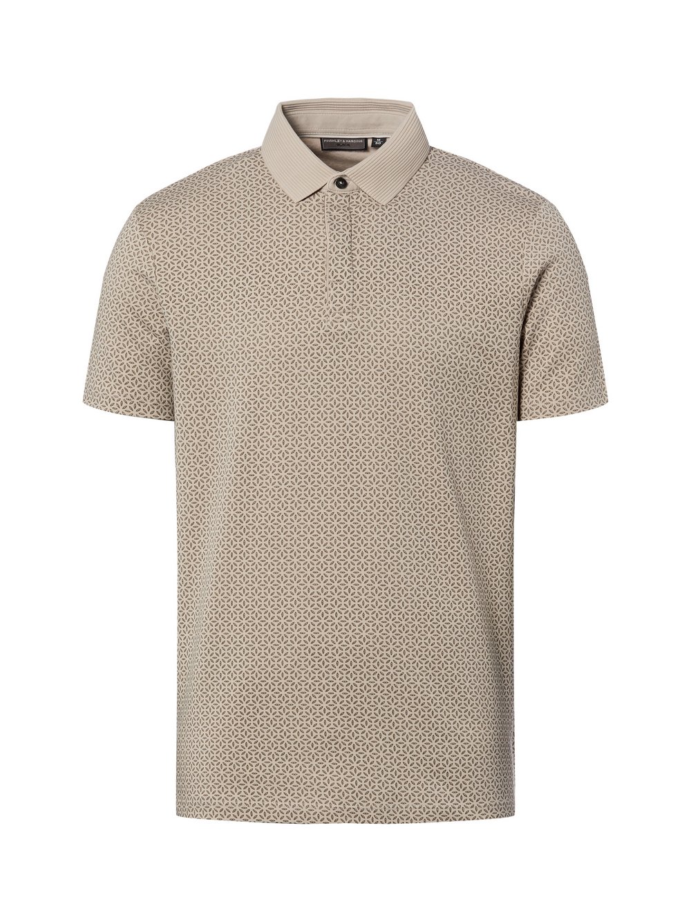 Finshley & Harding Poloshirt Herren Baumwolle beige gemustert, XL