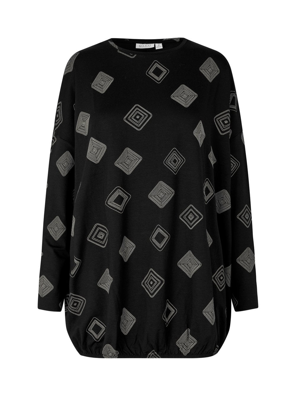 Masai Langarmbluse Damen Viskose schwarz bedruckt, 38