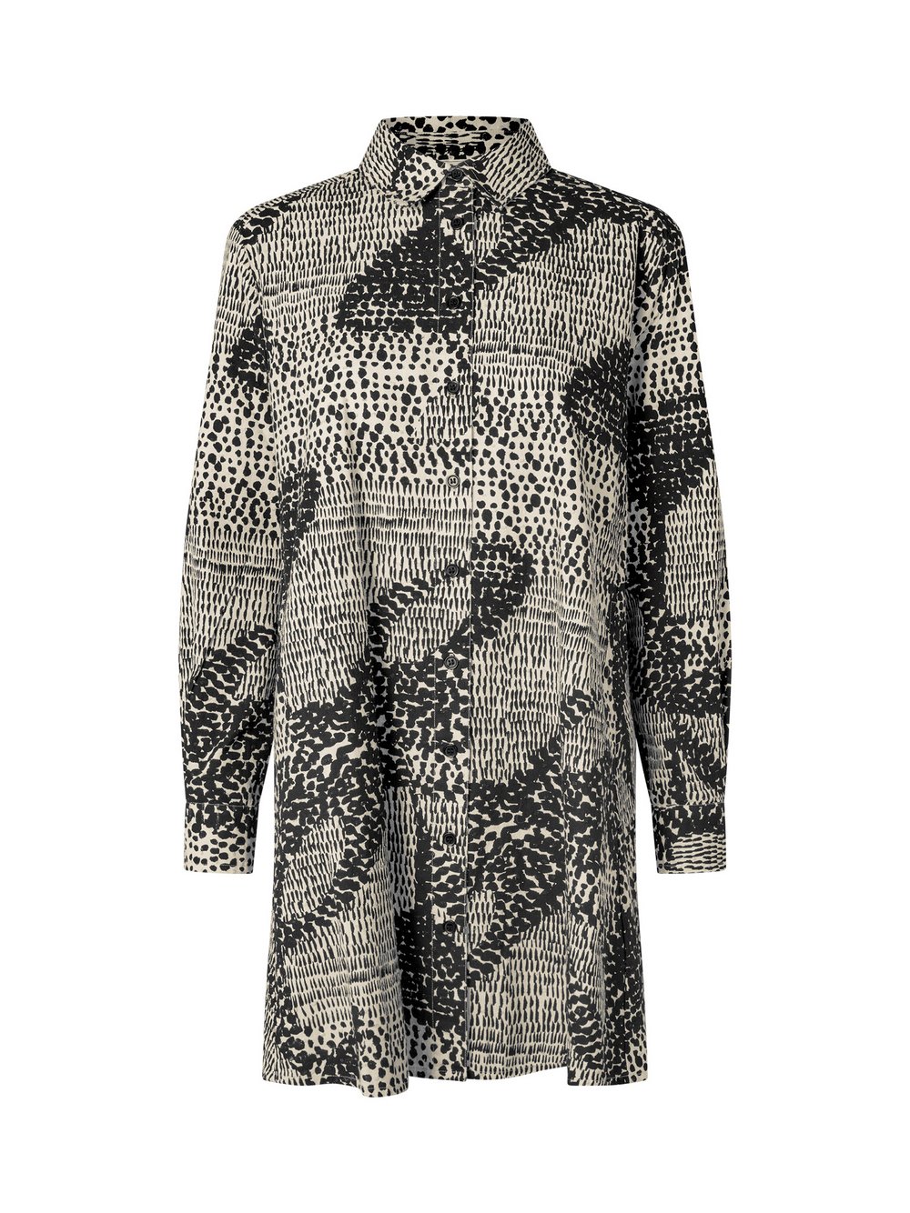 Masai Hemd Damen Baumwolle schwarz bedruckt, 40