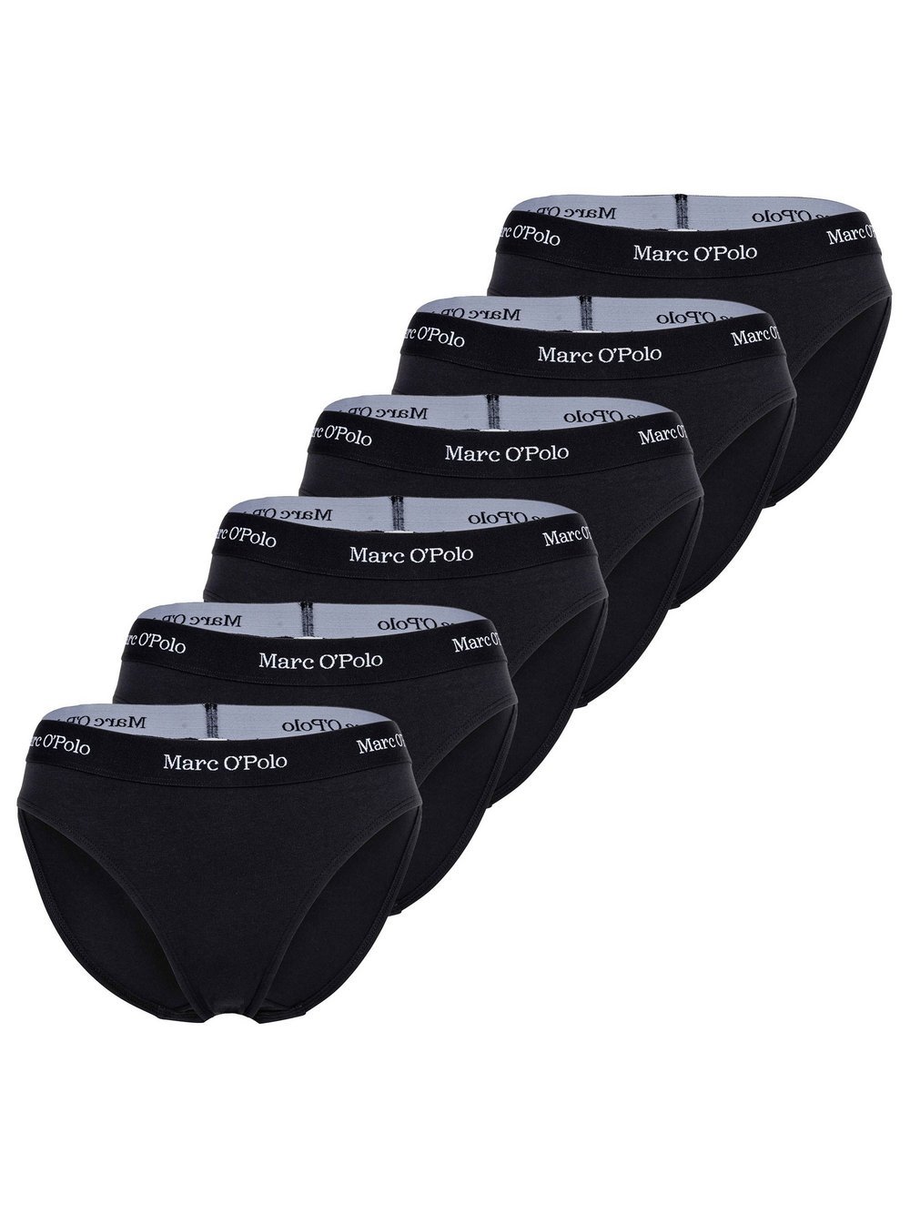 Marc O'Polo Slip 6er Pack Damen Baumwolle schwarz, XL