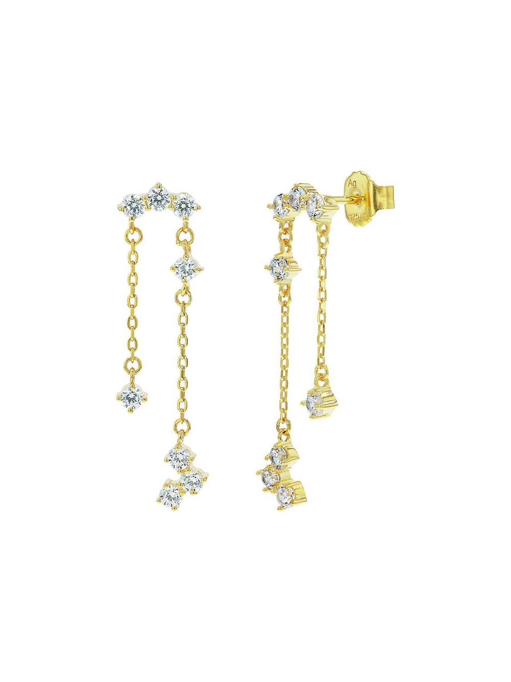 NOELANI Ohrhänger Damen Sterlingsilber gold, ONE SIZE