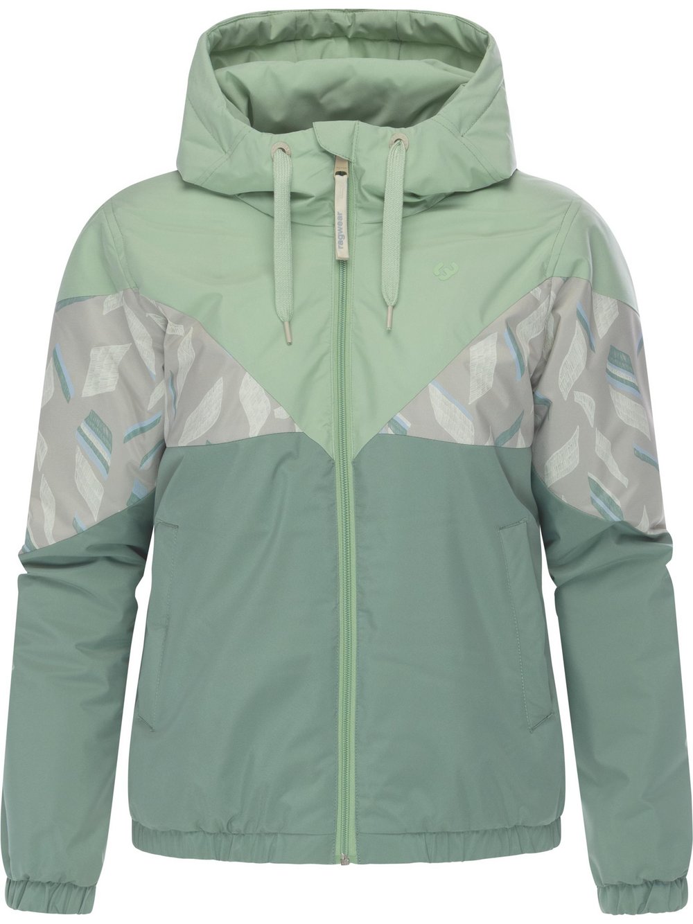 Ragwear Regenjacke Damen grün gemustert, XXXL