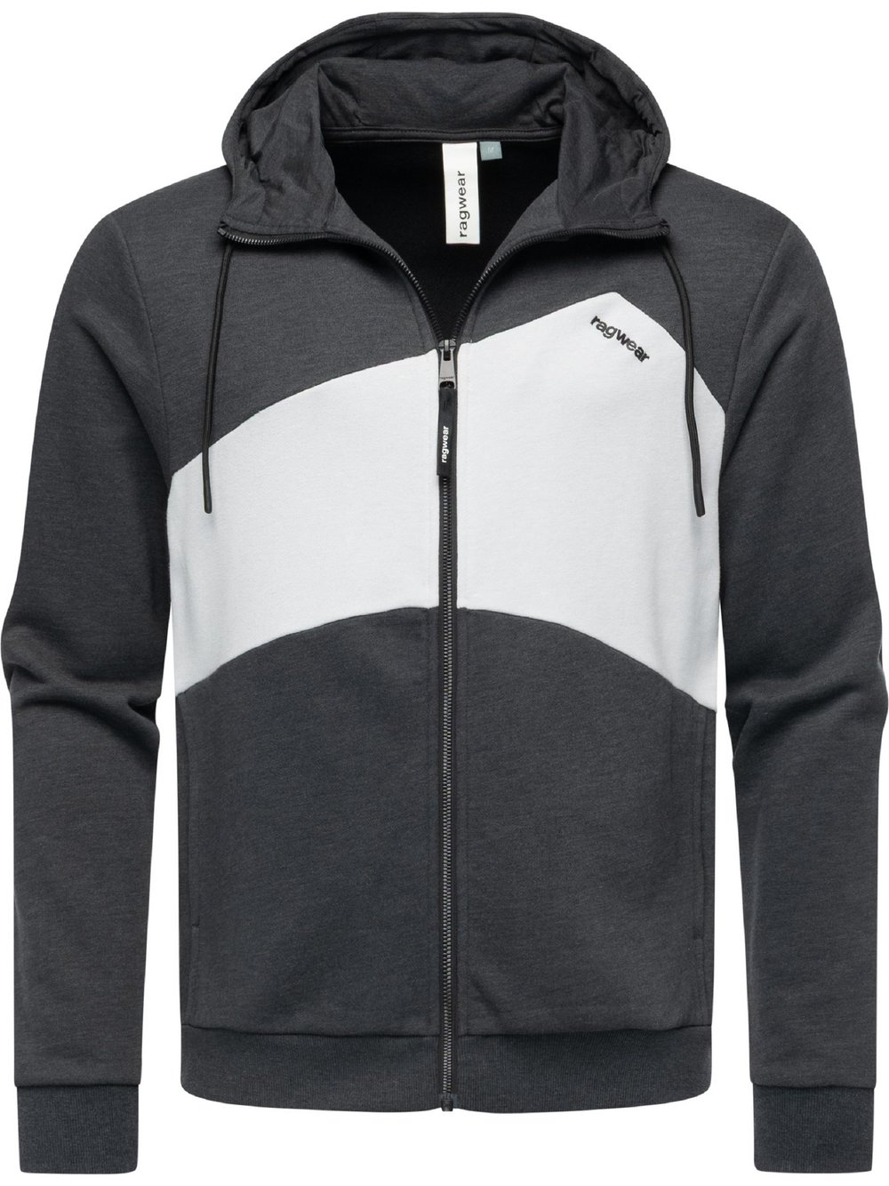 Ragwear Kapuzensweatjacke Herren Baumwolle grau gestreift, L