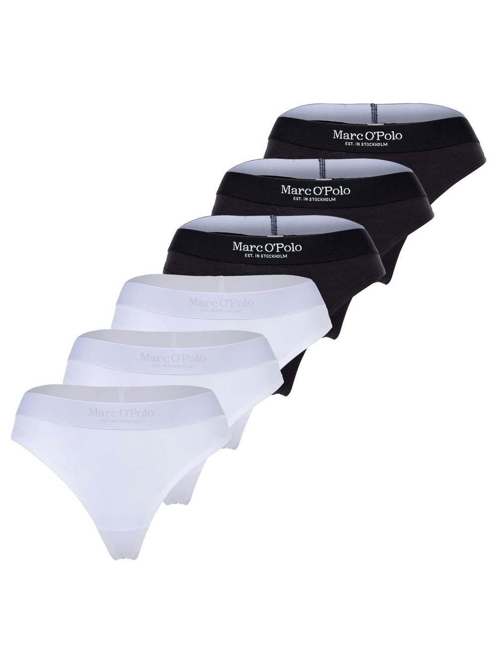 Thumbnail - Marc O'Polo String 6er Pack Damen Baumwolle mehrfarbig, XL