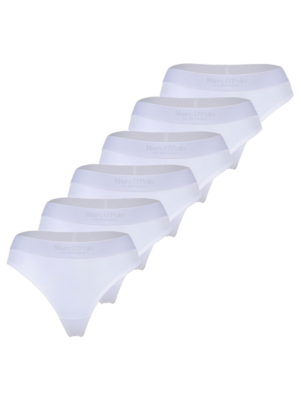 Marc O'Polo String 6er Pack Damen Baumwolle weiß, XS