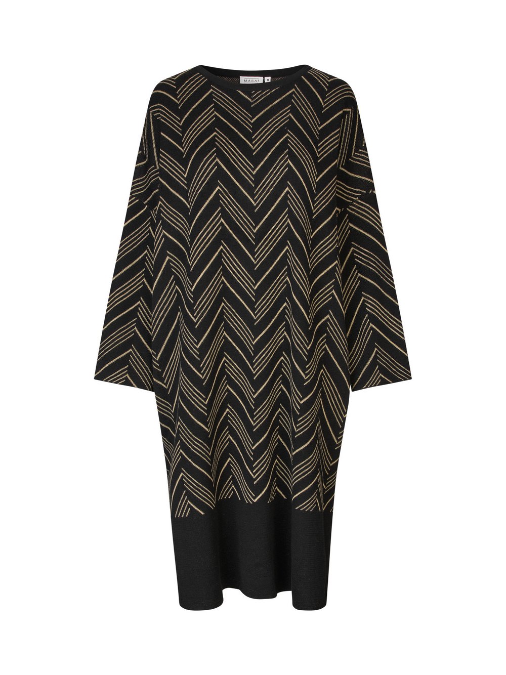 Masai Strickkleid Damen Baumwolle schwarz bedruckt, 40