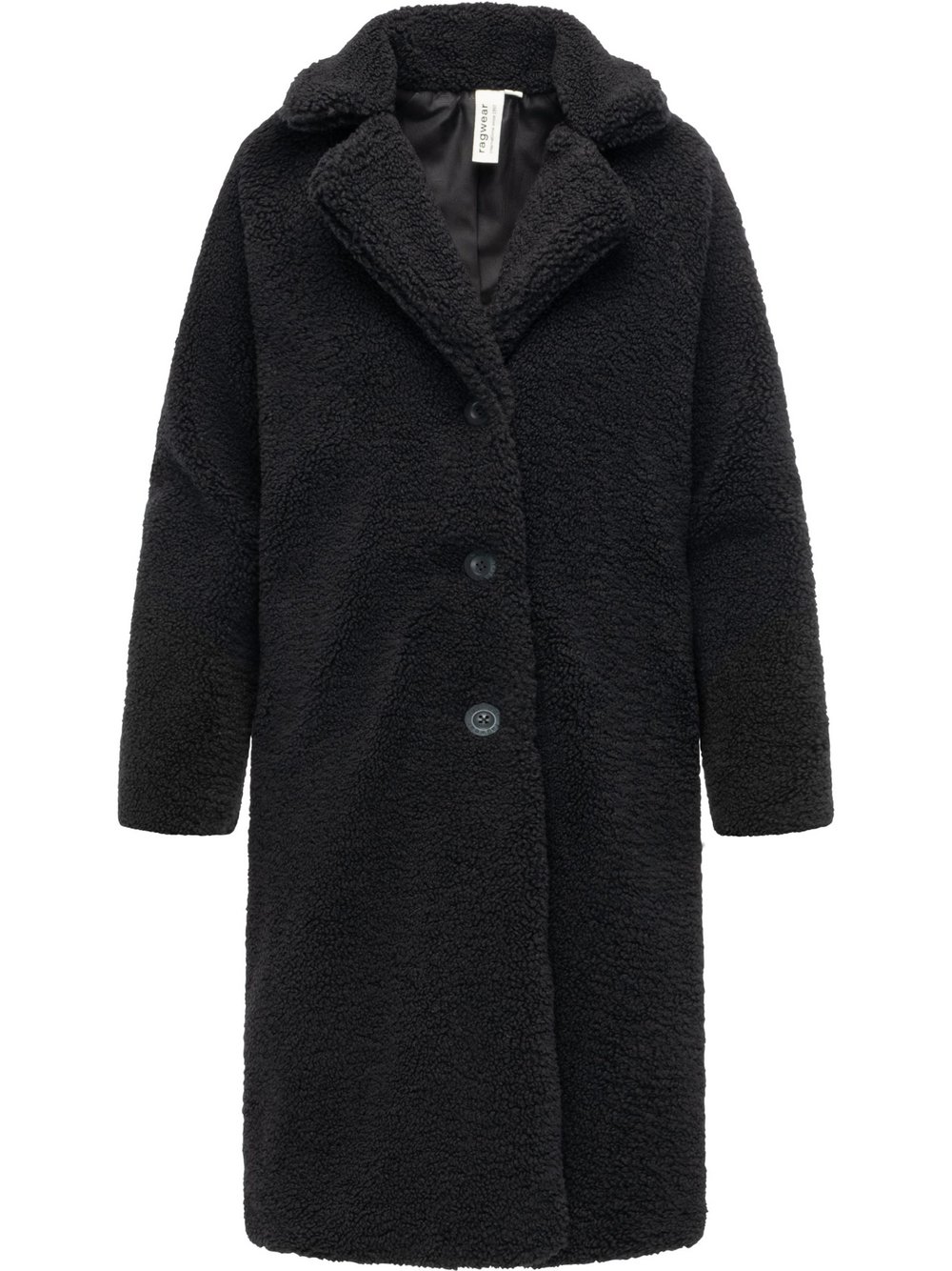 Ragwear Fellimitatmantel Damen schwarz, M