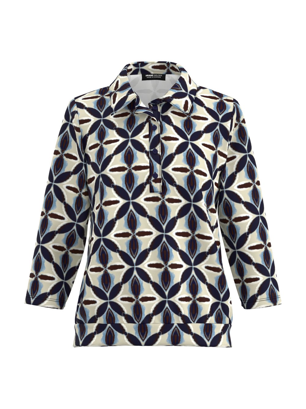 Frank Walder Shirt Damen Viskose mehrfarbig bedruckt, 42