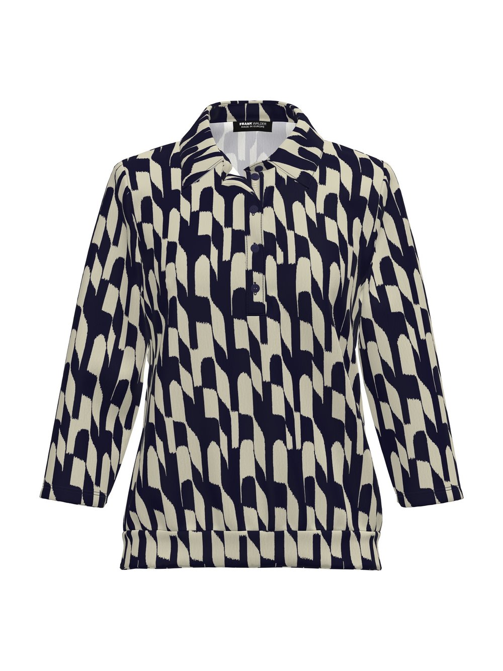 Frank Walder Poloshirt Damen Viskose mehrfarbig gemustert, 52