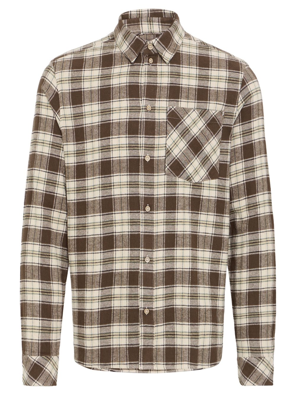 Solid Hemd Herren Regular Fit Baumwolle braun kariert, XL