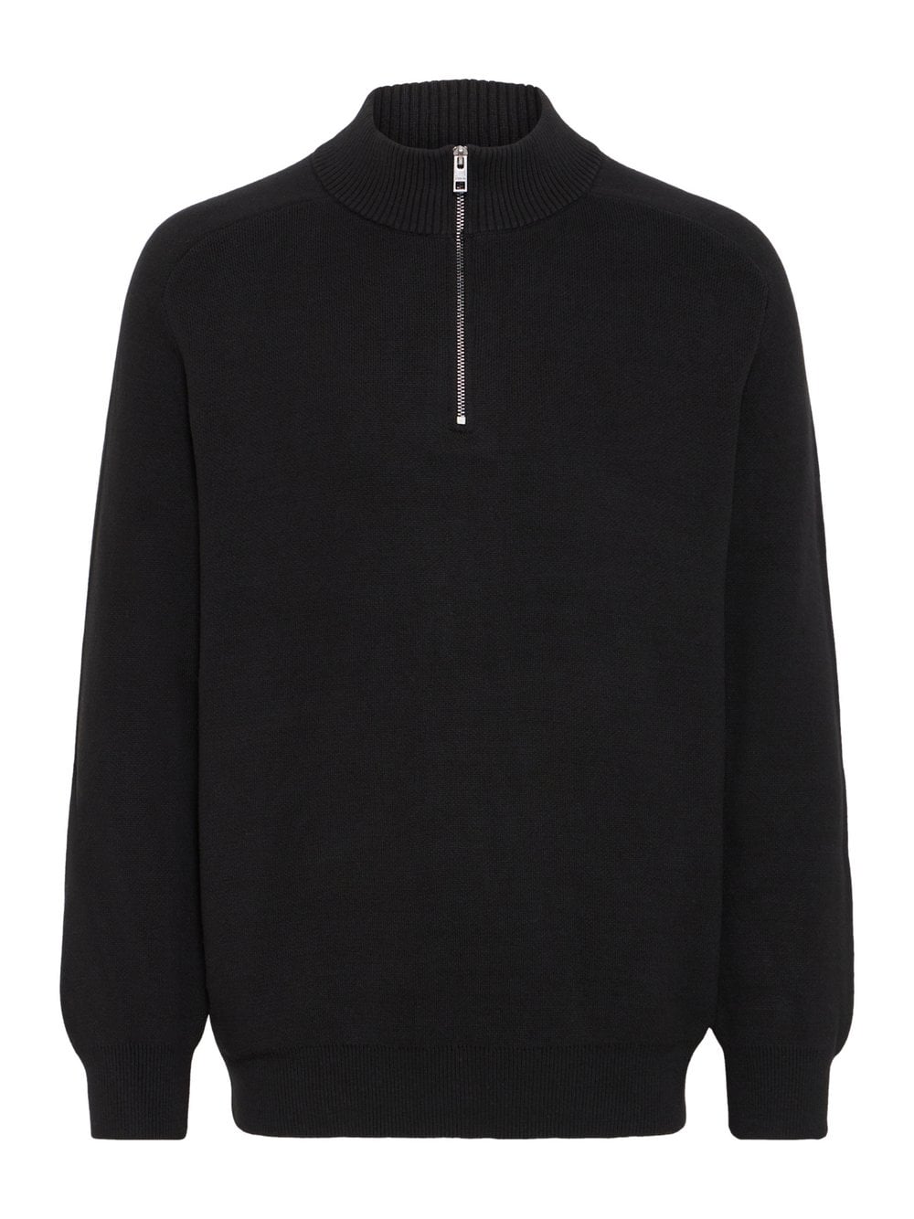 Solid Pullover Herren Baumwolle schwarz, M