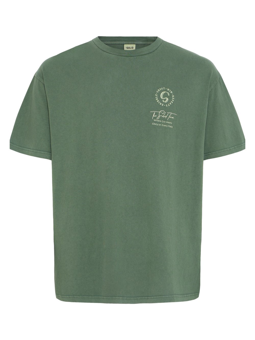 Solid T-Shirt Herren Baumwolle grün bedruckt, L