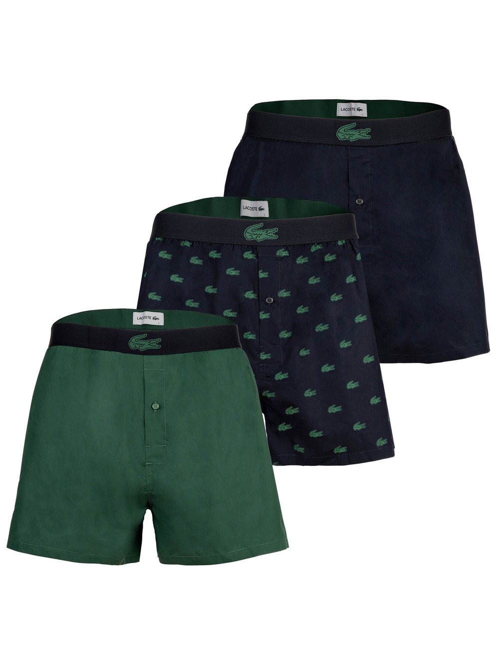 Lacoste Web-Boxershorts 3er Pack Herren Baumwolle mehrfarbig gemustert, XL