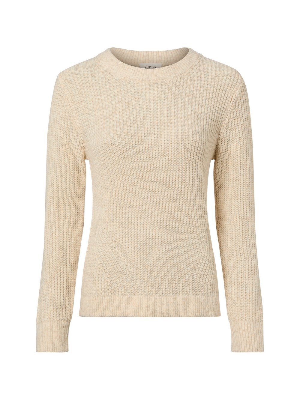 s.Oliver Strickpullover mit Wollanteil Damen Baumwolle beige meliert, 38