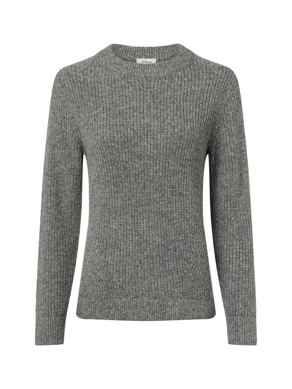 s.Oliver Strickpullover mit Wollanteil Damen Baumwolle grau meliert, 38