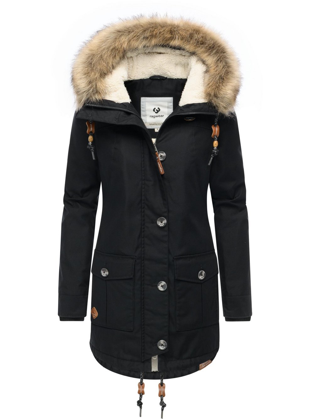 Thumbnail - Ragwear Wintermantel Damen schwarz, XL