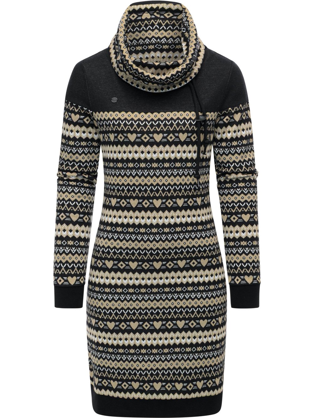 Ragwear Sweatkleid Damen Baumwolle schwarz gemustert, 50