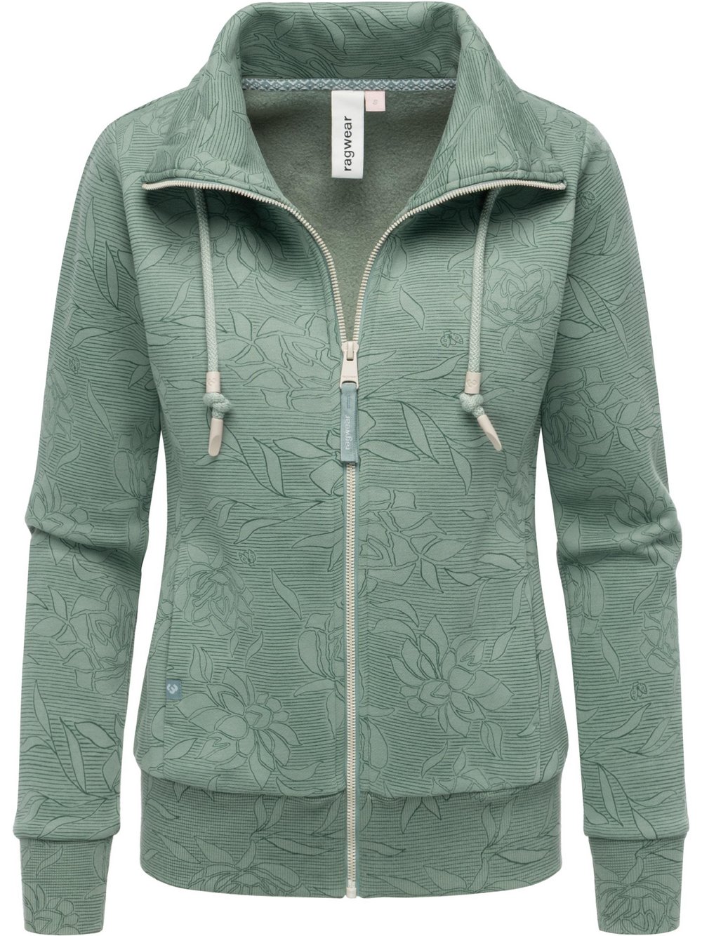 Ragwear Sweatjacke Damen grün gemustert, XXXL