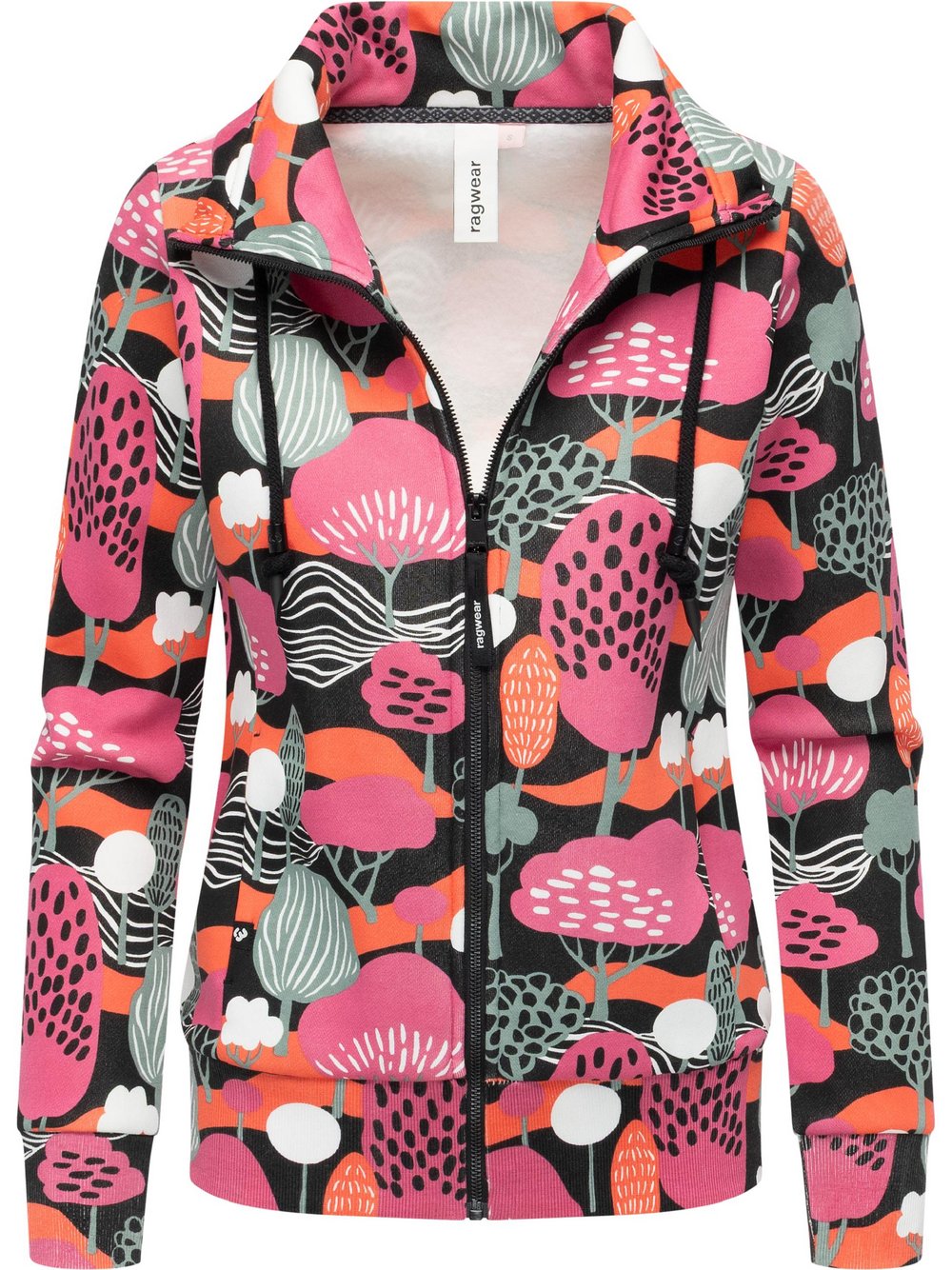 Ragwear Sweatjacke Damen schwarz gemustert, L