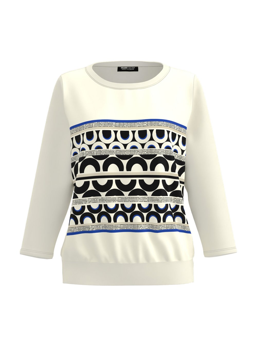 Frank Walder Shirt Damen Viskose mehrfarbig bedruckt, 50