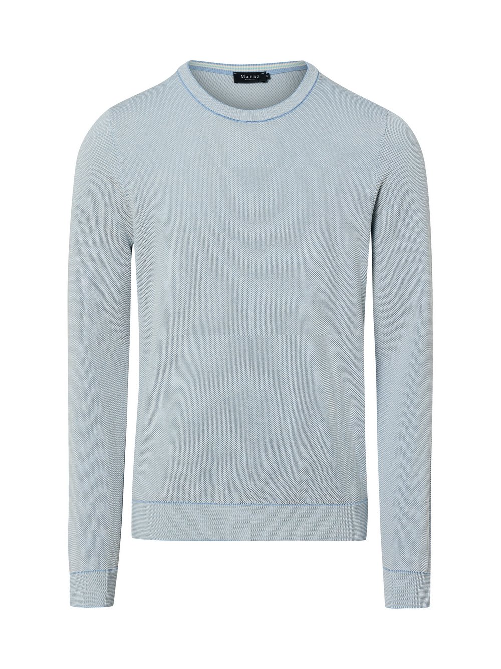 Thumbnail - MAERZ Strickpullover Herren Baumwolle (100%) blau meliert, 54