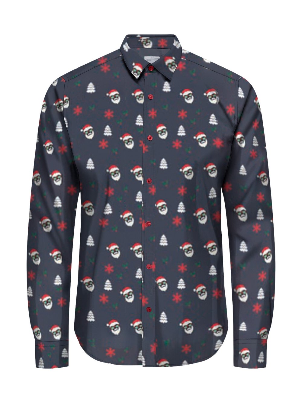 Only&Sons Hemd Herren Slim Fit Baumwolle grau bedruckt, L