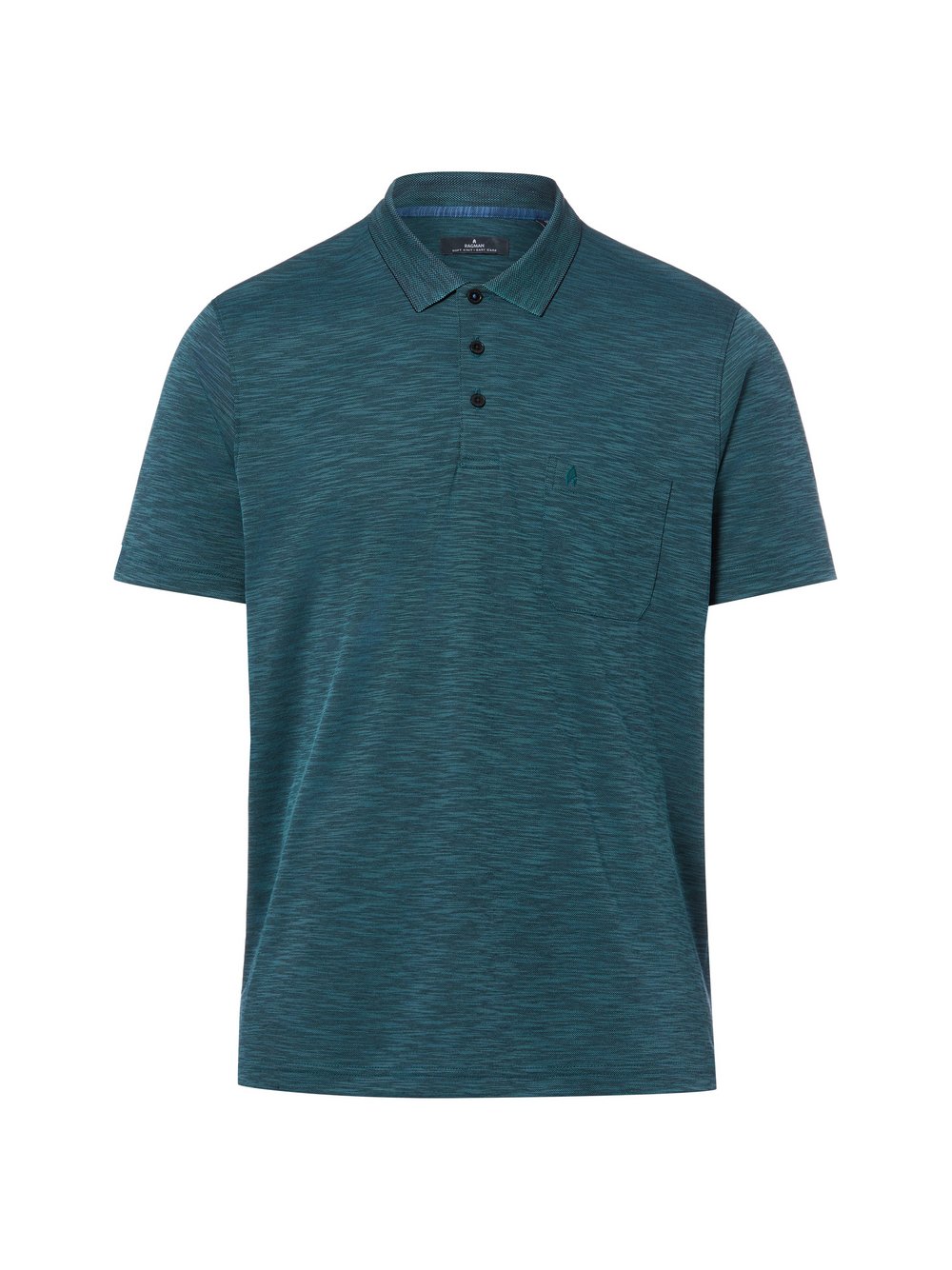 Ragman Poloshirt Herren Baumwolle mehrfarbig meliert, L
