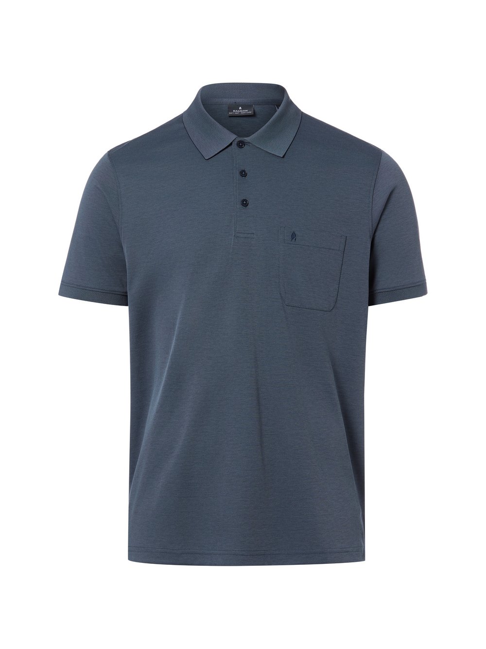 Ragman Poloshirt Herren Baumwolle blau, M
