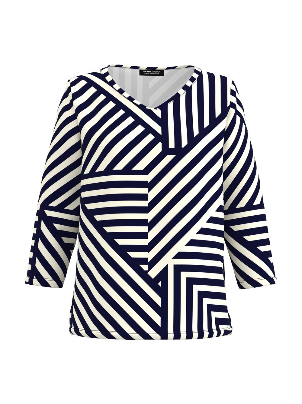 Frank Walder Shirt Damen Viskose blau gestreift, 48