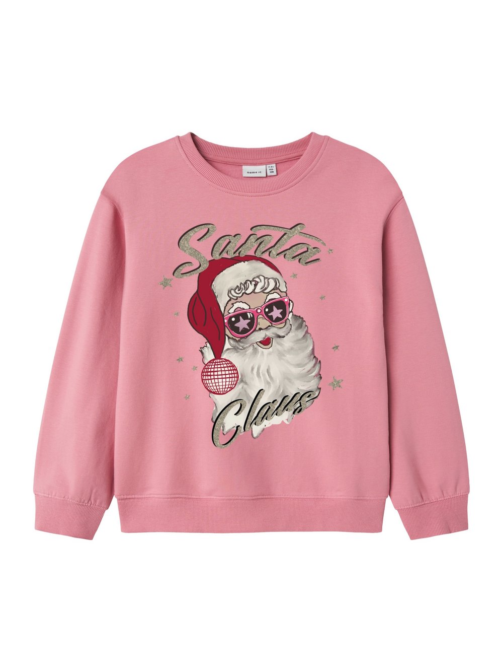 name it Pullover Mädchen Baumwolle rosa bedruckt, 116