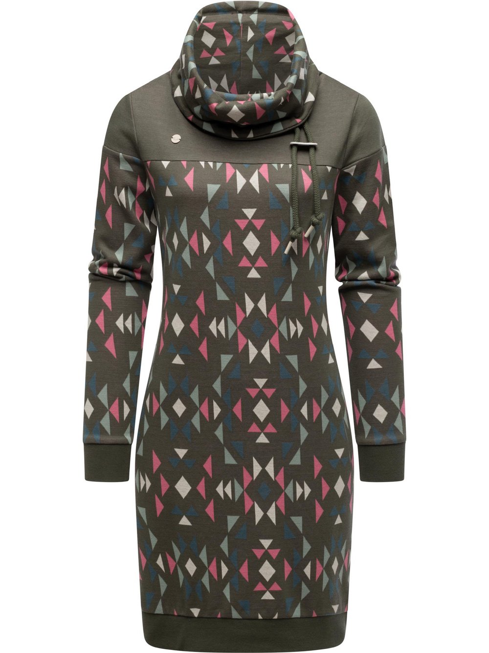 Ragwear Sweatkleid Damen Baumwolle grün gemustert, XL