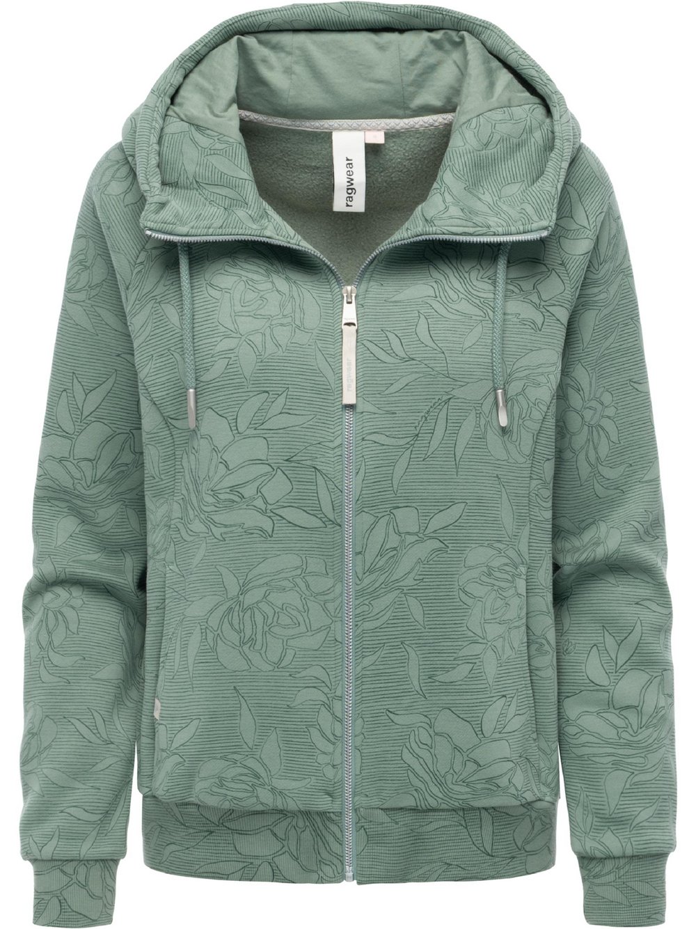Ragwear Sweatjacke Damen grün gemustert, XXXL