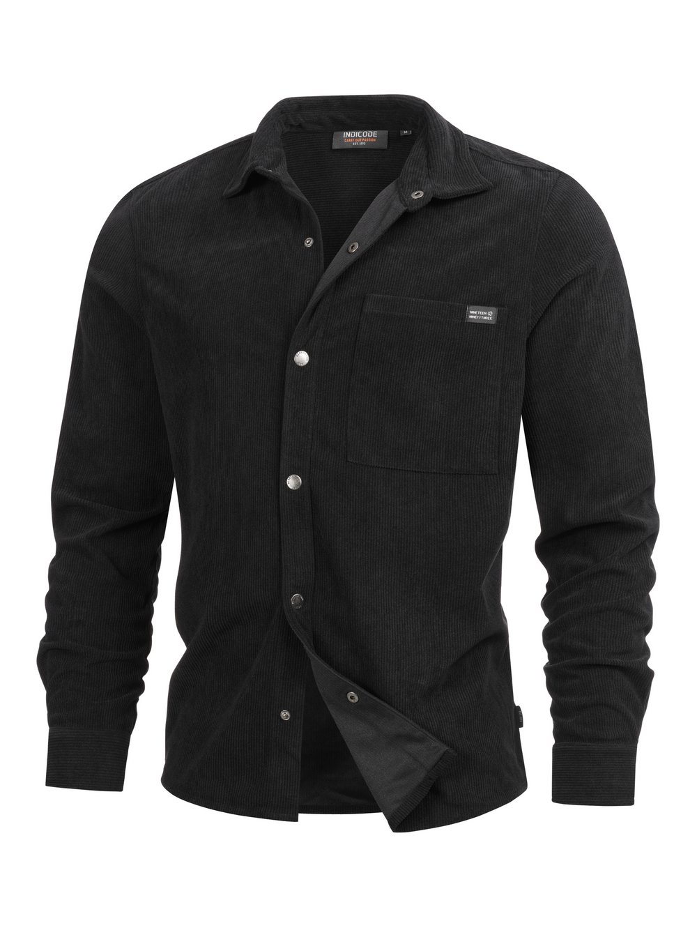 Indicode Hemd Langarm Herren Regular Fit schwarz, L