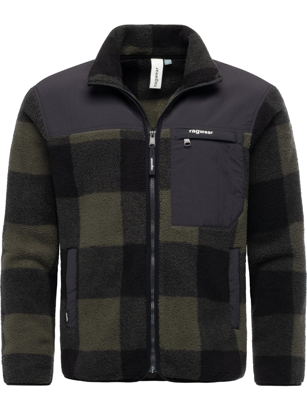 Thumbnail - Ragwear Plüschjacke Herren grün kariert, M