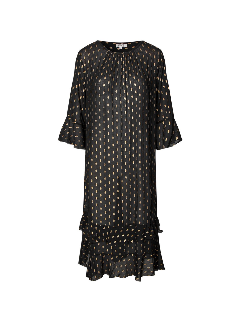 Masai Tunikakleid Damen Viskose schwarz bedruckt, 38