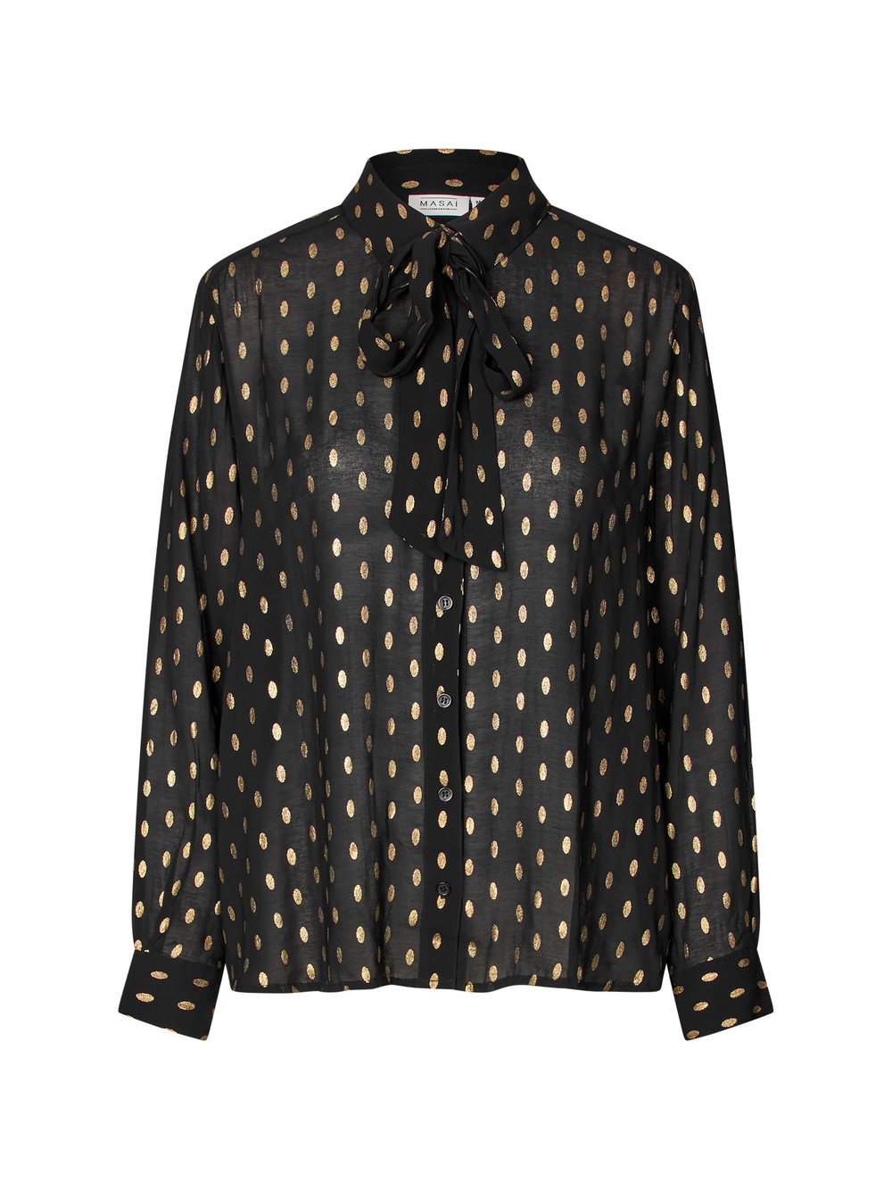 Masai Langarmbluse Damen Viskose schwarz bedruckt, 46