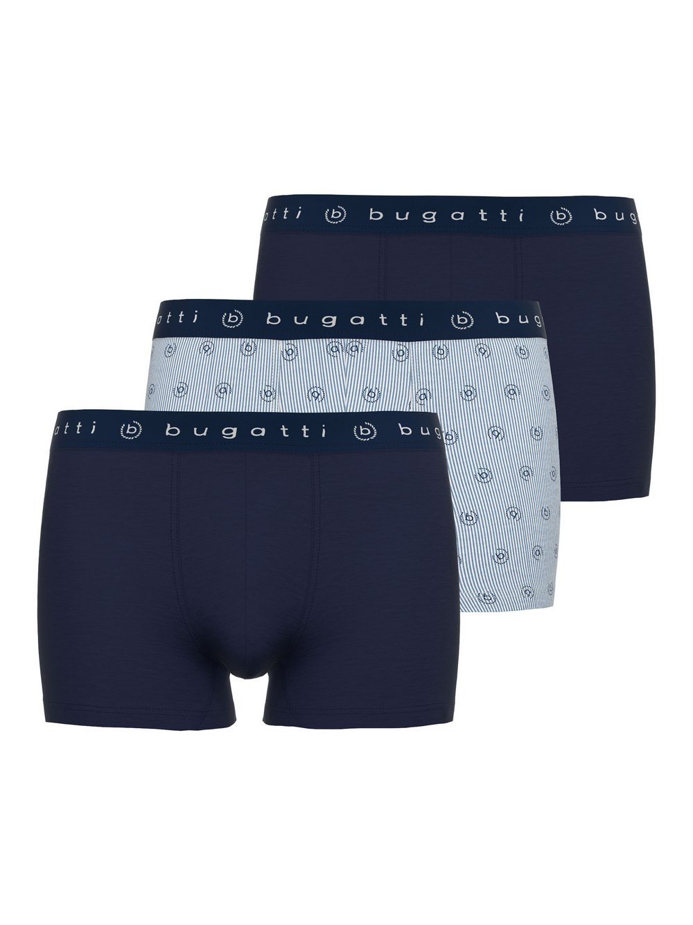 Thumbnail - Bugatti Pants Herren Jersey blau gemustert, 7