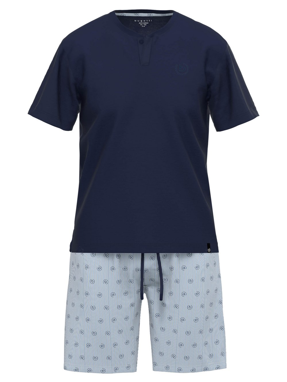 Thumbnail - Bugatti Shorty Herren Jersey blau gemustert, 52