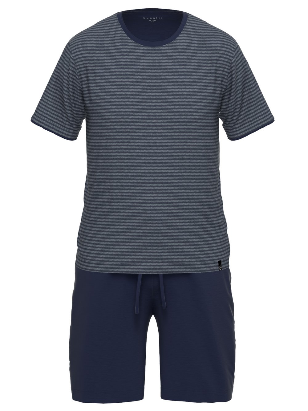 Thumbnail - Bugatti Shorty Herren Jersey blau gestreift, 54