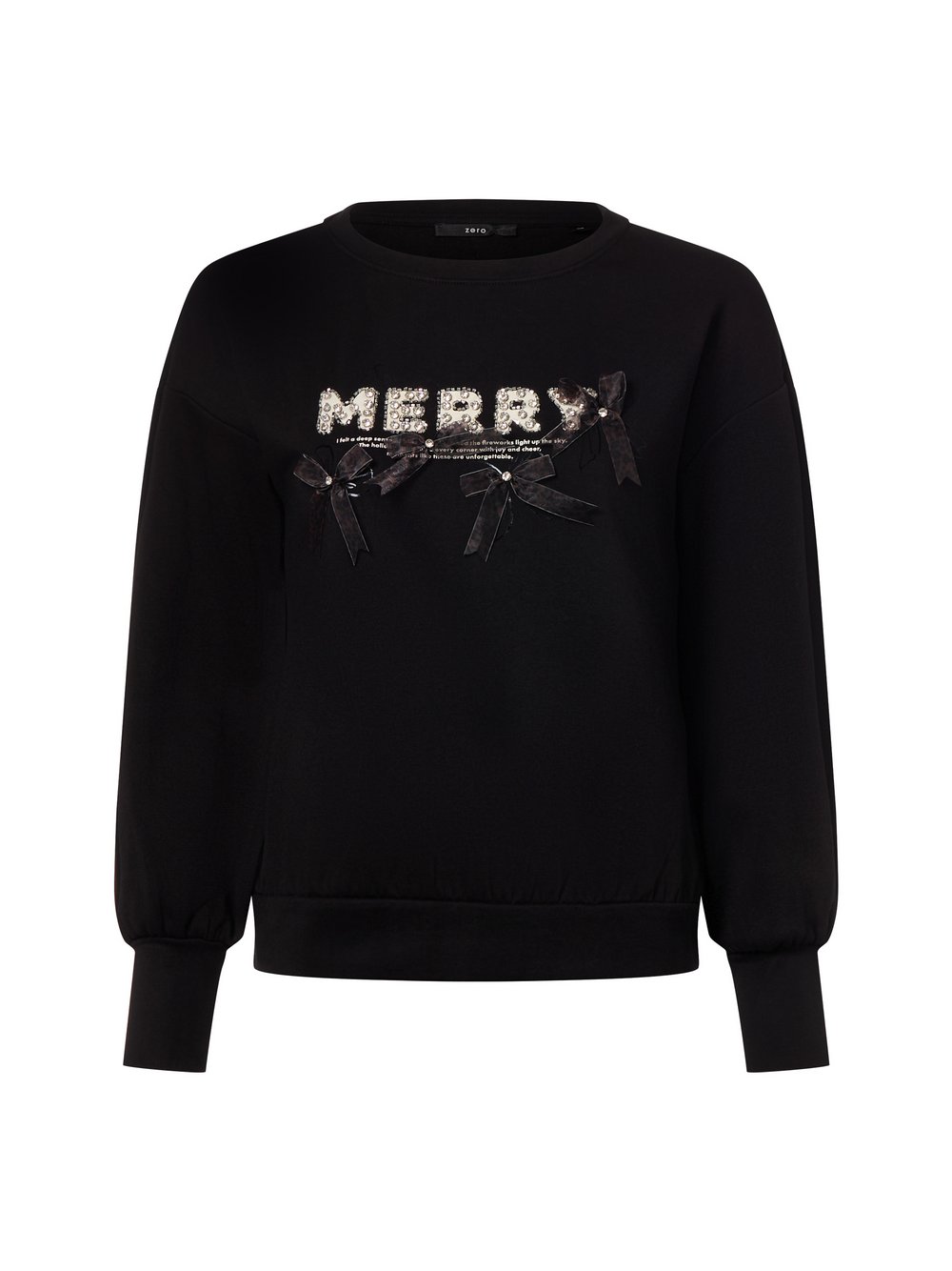 zero Sweatshirt Damen Baumwolle schwarz, 44