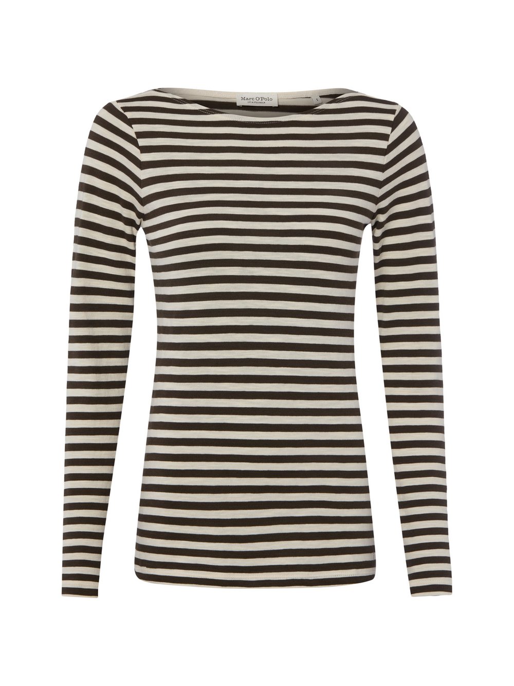 VAN GRAAF Marc O'polo Damen Ecru Langarmshirt Baumwolle (100%) Mehrfarbig, Klein