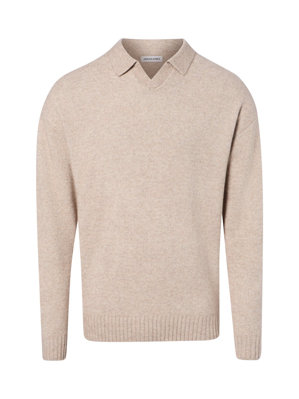 VAN GRAAF Jack & Jones Herren Beige Strickpullover Mit Wollanteil Extra Groß