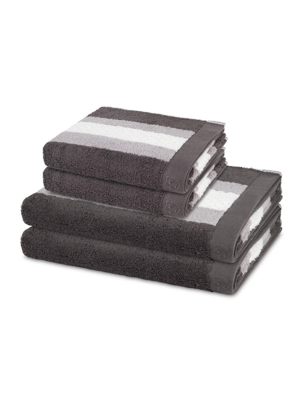 Thumbnail - Ross Handtuchset 2-teilig Damen Baumwolle grau, ONE SIZE