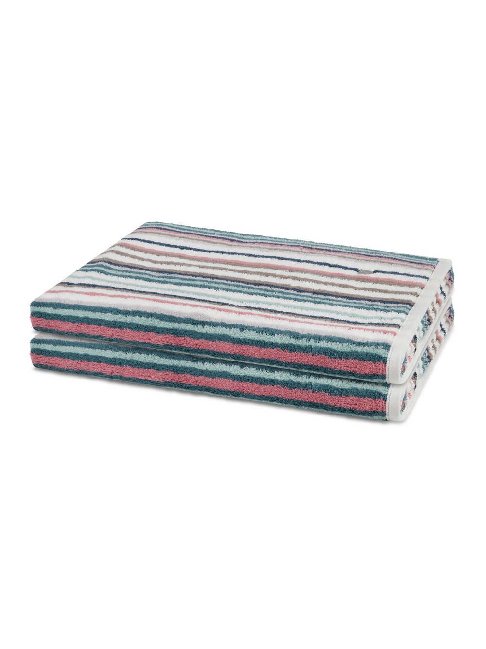 Thumbnail - Ross Saunatuchset 2-teilig Damen Baumwolle grün gestreift, ONE SIZE