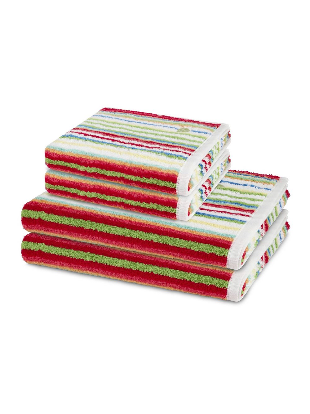 Thumbnail - Ross Handtuchset 2-teilig Damen Baumwolle rot gestreift, ONE SIZE