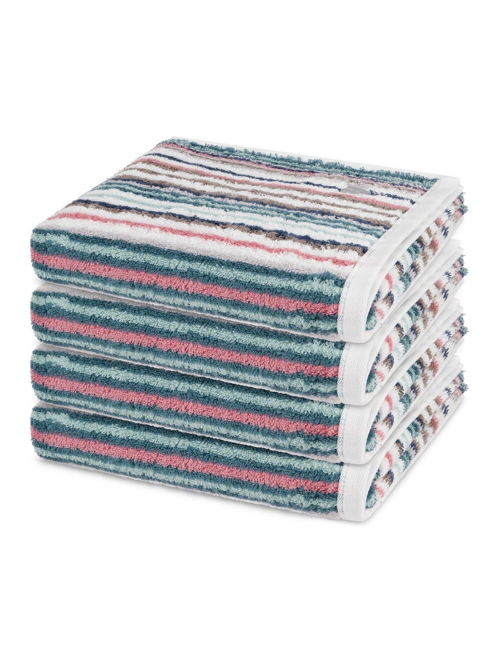 Thumbnail - Ross Handtuchset 4-teilig Damen Baumwolle grün gestreift, ONE SIZE