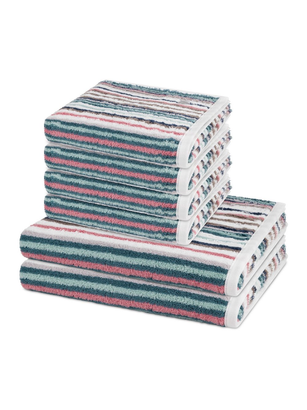 Thumbnail - Ross Handtuchset 6-teilig Damen Baumwolle grün gestreift, ONE SIZE