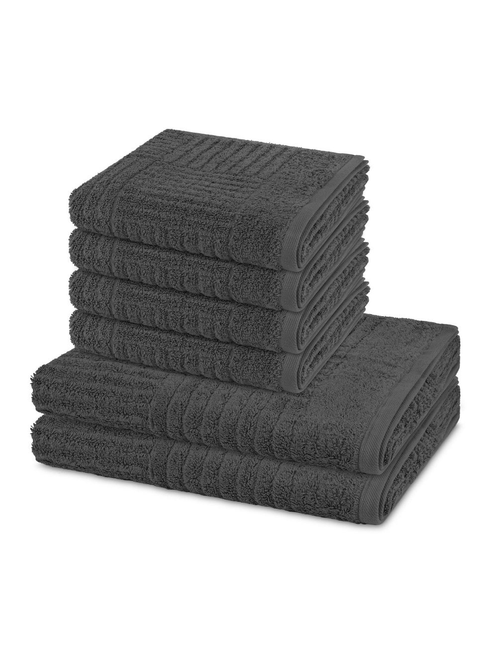 Thumbnail - Ross Handtuchset 6-teilig Damen Baumwolle grau, ONE SIZE