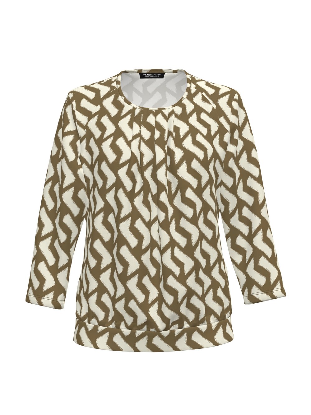 Frank Walder Blusenshirt Damen Viskose beige bedruckt, 38